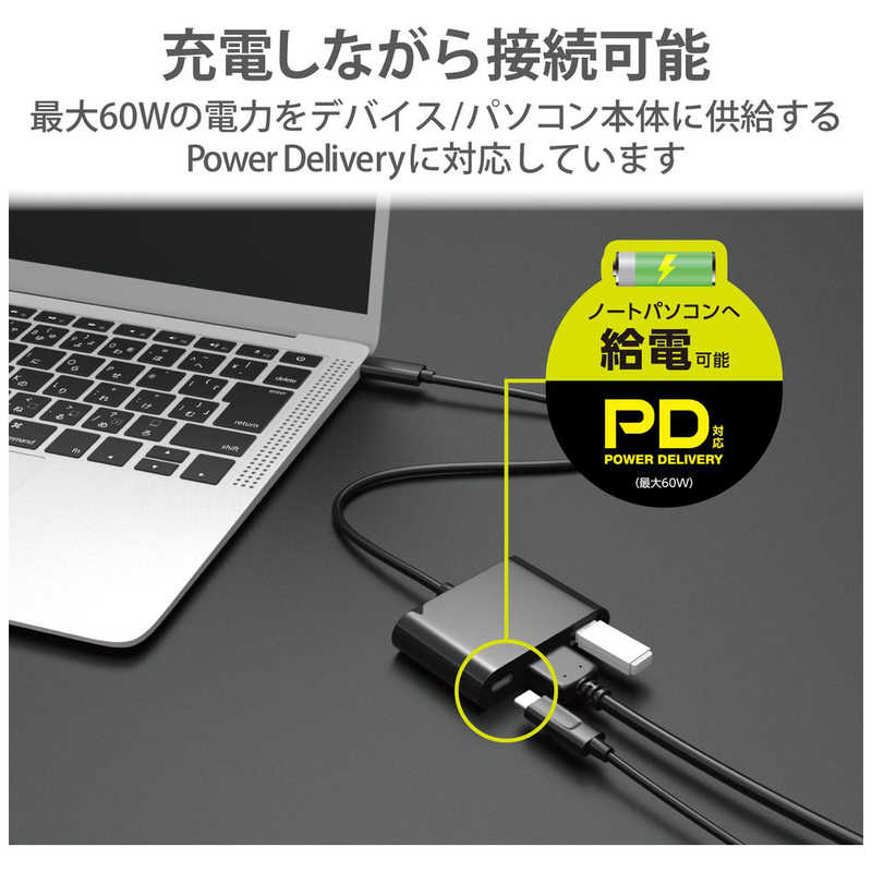 エレコム　ELECOM エレコム　ELECOM 映像変換アダプタ [USB-C オス→メス HDMI /USB-A＋USB-Cメス給電 /USB Power Delivery対応 /60W] 4K ブラック DST-C13BK DST-C13BK