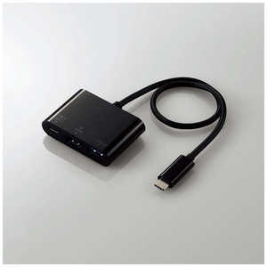 エレコム　ELECOM 映像変換アダプタ [USB-C オス→メス HDMI /USB-A＋USB-Cメス給電 /USB Power Delivery対応 /60W] 4K ブラック DST-C13BK