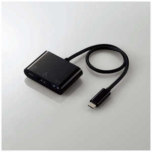 エレコム　ELECOM 映像変換アダプタ［USB-C オス→メス HDMI /USB-A＋USB-Cメス給電 /USB Power Delivery対応 /60W] ブラック DST-C13BK