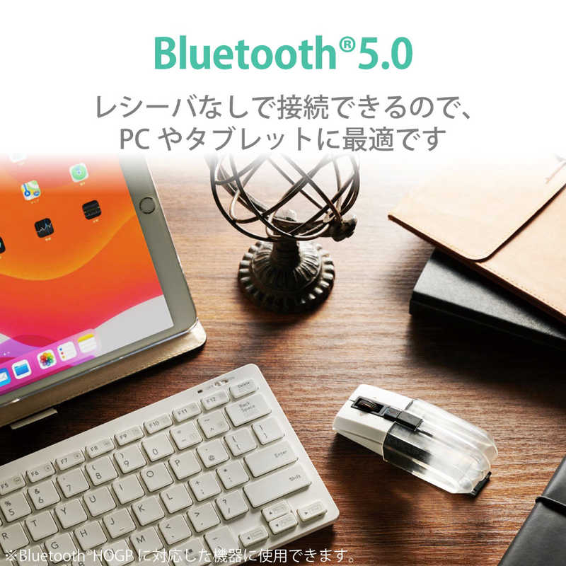 エレコム　ELECOM エレコム　ELECOM マウス CAPCLIP PRO ホワイト [光学式 /4ボタン /Bluetooth /無線(ワイヤレス)] M-CCP1BBWH M-CCP1BBWH