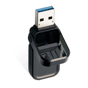 �G���R�� ELECOM �y�A�E�g���b�g�zUSB�������[ USB3.1(Gen1)�Ή� �t���b�v�L���b�v�� 128GB �u���b�N MF-FCU3128GBK