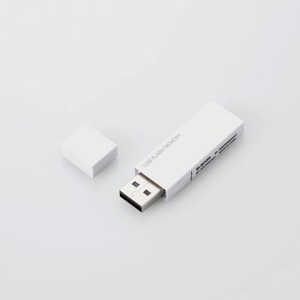 쥳 ELECOM USB꡼ USB2.0б ƥǽб 64GB ۥ磻 MF-MSU2B64GWH