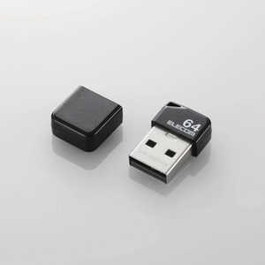 エレコム　ELECOM USBメモリ USB2.0 小型 キャップ付 64GB ブラック MF-SU2B64GBK