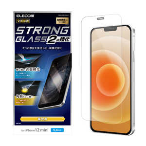 エレコム　ELECOM iPhone 12 mini 5.4インチ対応 ガラスフィルム エッジ強化 セラミックコート 0.33mm 防塵プレート PM-A20AFLGGCS