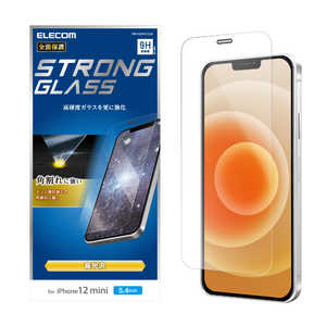 エレコム　ELECOM iPhone 12 mini 5.4インチ対応 ガラスフィルム エッジ強化 0.33mm 防塵プレート PM-A20AFLGGS