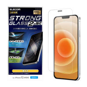 エレコム　ELECOM iPhone 12 mini 5.4インチ対応 ガラスフィルム 超強化 セラミックコート 0.33mm 防塵プレート PM-A20AFLGHC