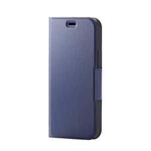 エレコム　ELECOM iPhone 12 mini 5.4インチ対応 レザーケース 手帳型 UltraSlim 薄型 磁石付き ネイビー PM-A20APLFUNV