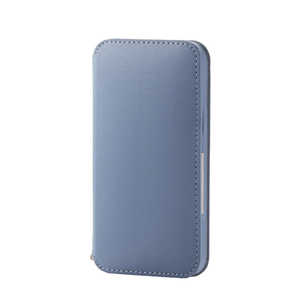 エレコム　ELECOM iPhone 12 mini 5.4インチ対応 レザーケース 手帳型 NEUTZ 磁石付き ブルー PM-A20APLFY2BU