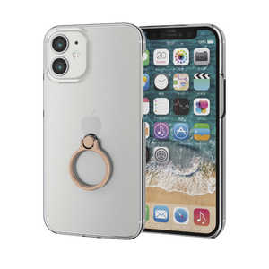 エレコム　ELECOM iPhone 12 mini 5.4インチ対応 ハードケース リング付き ゴールド PM-A20APVRGD