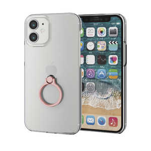 エレコム　ELECOM iPhone 12 mini 5.4インチ対応 ハードケース リング付き ピンク PM-A20APVRPN