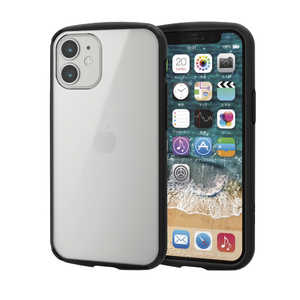 エレコム　ELECOM iPhone 12 mini 5.4インチ対応 ハイブリッドケース TOUGH SLIM LITE フレームカラー ブラック PM-A20ATSLFCBK