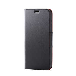 エレコム　ELECOM iPhone 12 12 Pro 6.1インチ対応 レザーケース 手帳型 UltraSlim 薄型 磁石付き ブラック PM-A20BPLFUBK