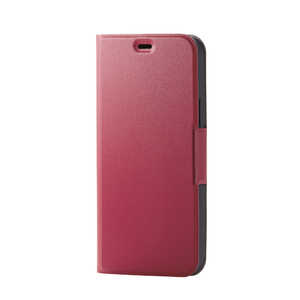 エレコム　ELECOM iPhone 12 12 Pro 6.1インチ対応 レザーケース 手帳型 UltraSlim 薄型 磁石付き レッド PM-A20BPLFURD