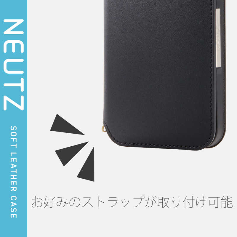 エレコム　ELECOM エレコム　ELECOM iPhone 12 12 Pro 6.1インチ対応 レザーケース 手帳型 NEUTZ 磁石付き ブラック PM-A20BPLFY2BK PM-A20BPLFY2BK
