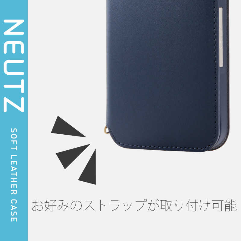 エレコム　ELECOM エレコム　ELECOM iPhone 12 12 Pro 6.1インチ対応 レザーケース 手帳型 NEUTZ 磁石付き ネイビー PM-A20BPLFY2NV PM-A20BPLFY2NV