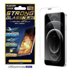 エレコム　ELECOM iPhone 12 Pro Max 6.7インチ対応 ガラスフィルム 超強化 エッジ強化 セラミックコート 0.21mm 防塵プレート PM-A20CFLGTC