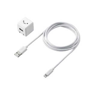 エレコム ELECOM LightningAC充電器 1.0A出力 ケーブル同梱 1.5m ホワイトフェイス MPA-ACL05WF エレコム ELECOM LightningAC充電器 1.0A出力 ケーブル同梱 1.5m ホワイトフェイス MPA-ACL05WF