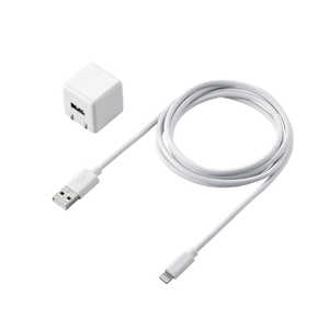 エレコム ELECOM LightningAC充電器 1.0A出力 ケーブル同梱 1.5m ホワイト MPA-ACL05WH エレコム ELECOM LightningAC充電器 1.0A出力 ケーブル同梱 1.5m ホワイト MPA-ACL05WH