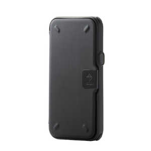 エレコム　ELECOM iPhone 12 mini ハイブリッドケース NESTOUT Lid ブラック PM-A20ANEST2BK