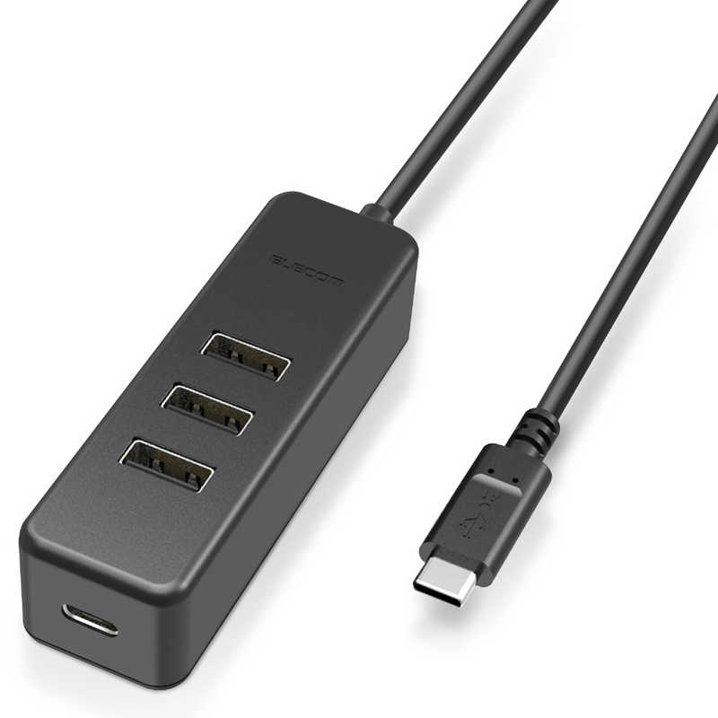 エレコム　ELECOM エレコム　ELECOM USB-C → USB-C+USB-A 変換ハブ ブラック [USB Power Delivery対応 /USB2.0対応 /4ポート /バス&セルフパワー] U2HC-T431PBK U2HC-T431PBK