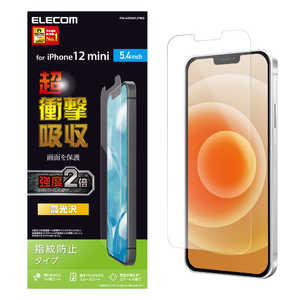 エレコム　ELECOM iPhone 12 mini 5.4インチ対応 フィルム 超衝撃吸収 指紋防止 高光沢 PM-A20AFLPWG