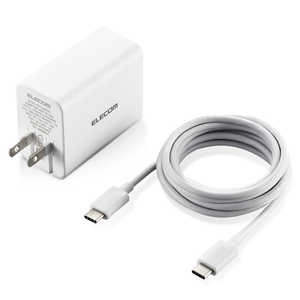 쥳 ELECOM AC-USBŴ+USB-CUSB-C֥ ΡPC ֥åб 60W 1ݡ USB-C USB PDб ۥ磻 ACDC-PD1460WH