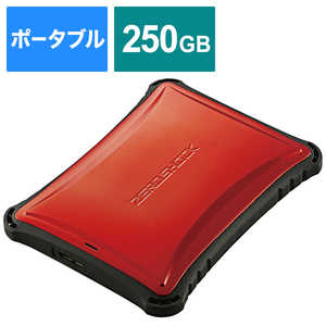 エレコム　ELECOM 外付ケSSD/ポｰタブル/USB3.2(Gen1)対応/ZEROSHOCK/250GB/レッド ESD-ZSA0250GRD