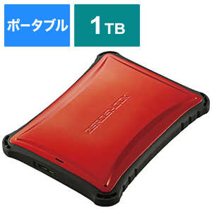 エレコム　ELECOM 外付ケSSD/ポｰタブル/USB3.2(Gen1)対応/ZEROSHOCK/1TB/レッド ESD-ZSA1000GRD