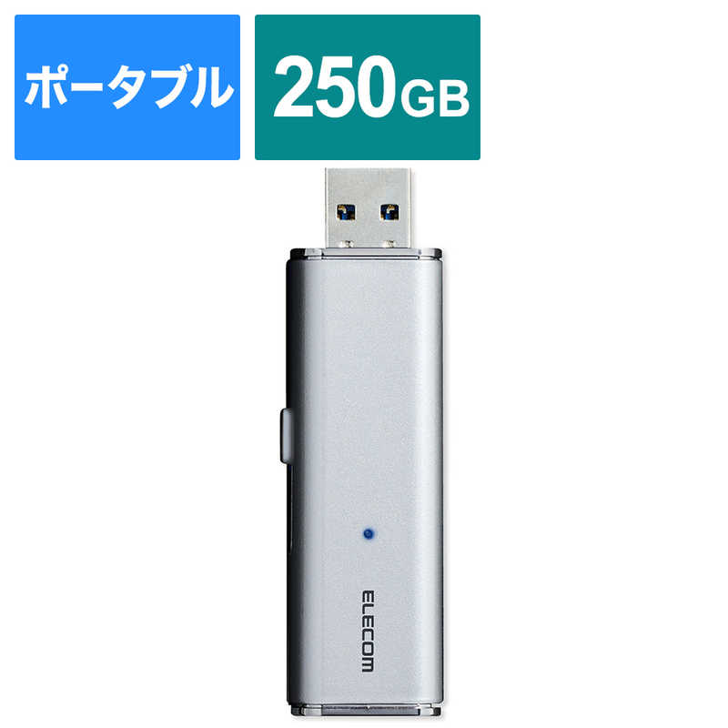 エレコム　ELECOM エレコム　ELECOM 外付けSSD USB-A接続 PS4対応 シルバー [ポータブル型 /250GB] ESD-EMN0250GSV ESD-EMN0250GSV