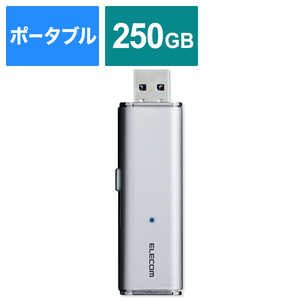 エレコム　ELECOM 外付けSSD USB-A接続 PS4対応 シルバｰ [ポｰタブル型 /250GB] ESD-EMN0250GSV