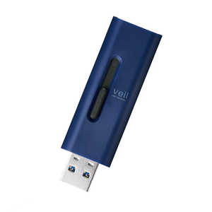 エレコム ELECOM USBメモリ ブルー 32GB USB3.2 USB TypeA スライド式 MF-SLU3032GBU