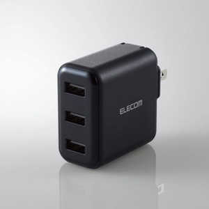 エレコム　ELECOM AC充電器 スマホ･タブレット用 3.6A出力 USB-Aメス3ポート おまかせ充電搭載 ブラック MPA-ACU12BK