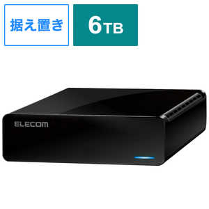 쥳 ELECOM դHDD USB-A³ ƥϿ Windows11б ֥å [6TB /֤] ELD-FTV060UBK