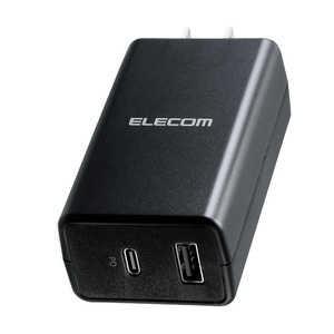 エレコム　ELECOM AC - USB充電器 ノートPC タブレット対応 45W 12W  2ポート USB-C＋USB-A  USB Power Delivery対応  ブラック  ACDC-PD1757BK