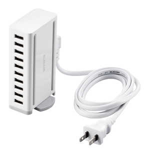 エレコム ELECOM AC充電器/USB充電/卓上多ポート/60W/A10ポート/縦横置 EC-ACD04WH エレコム ELECOM AC充電器/USB充電/卓上多ポート/60W/A10ポート/縦横置 EC-ACD04WH
