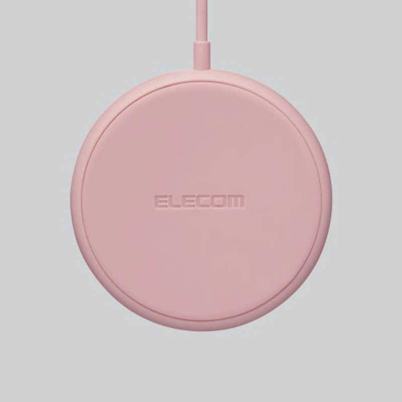 エレコム　ELECOM エレコム　ELECOM ワイヤレス充電器 Qi充電器 5W コンパクト 卓上 ケーブル一体 1m ピンク W-QA16PN W-QA16PN