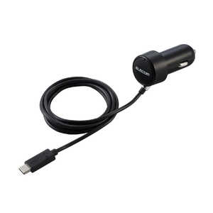 エレコム　ELECOM カーチャージャー Type-C USB-C ストレートタイプ 1.5m 3.0A インジケーター付 ブラック MPA-CCC07BK