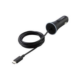エレコム ELECOM カーチャージャー Type-C USB-C PD認証 ストレートタイプ 1.5m 18W インジケーター付 ブラック MPA-CCCPD01BK エレコム ELECOM カーチャージャー Type-C USB-C PD認証 ストレートタイプ 1.5m 18W インジケーター付 ブラック MPA-CCCPD01BK