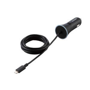 エレコム ELECOM カーチャージャー Lightning PD準拠 ストレートタイプ 1.5m 18W インジケーター付 ブラック MPA-CCLPD01BK エレコム ELECOM カーチャージャー Lightning PD準拠 ストレートタイプ 1.5m 18W インジケーター付 ブラック MPA-CCLPD01BK
