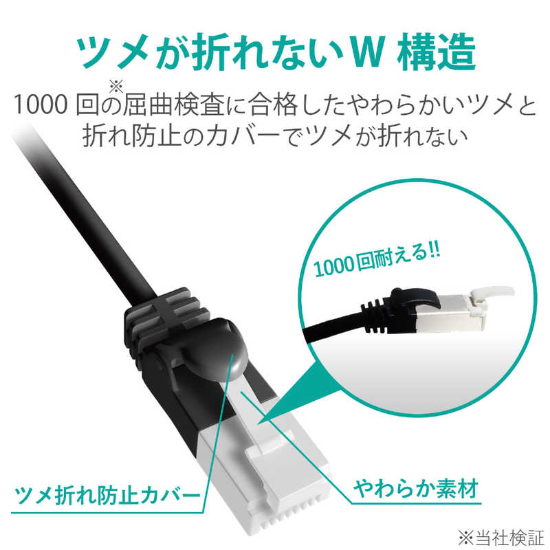 エレコム　ELECOM エレコム　ELECOM LANケーブル ブラック [1m /カテゴリー6A /スタンダード] LD-GPAT/BK10 LD-GPAT/BK10