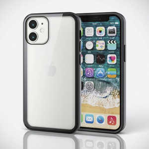 エレコム　ELECOM iPhone 12 mini ハイブリッドケース 360度保護 ガラス メタリック ブラック PM-A20AHV360HBK