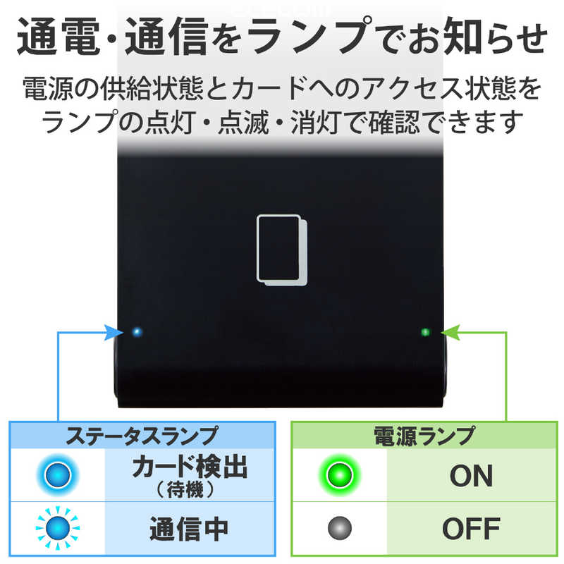 エレコム　ELECOM エレコム　ELECOM 非接触式ICカードリーダライタ マイナンバーカード対応 ブラック [対応] MR-ICA001BK MR-ICA001BK