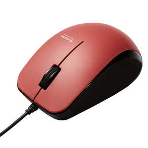 エレコム　ELECOM マウス Mサイズ 抗菌 [BlueLED /有線 /3ボタン /USB] レッド M-BL27UBSKRD