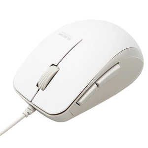 エレコム　ELECOM マウス Mサイズ 抗菌 [BlueLED /有線 /5ボタン /USB] ホワイト M-BL28UBKWH