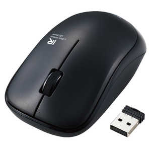 エレコム　ELECOM マウス Mサイズ 抗菌省電力 [IR LED /無線(ワイヤレス) /3ボタン /USB] ブラック M-IR07DRKBK