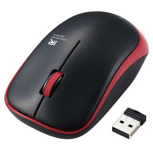 エレコム　ELECOM マウス Mサイズ 抗菌省電力 [IR LED /無線(ワイヤレス) /3ボタン /USB] レッド M-IR07DRSKRD
