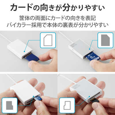 ELECOM Lightningカードリーダー エレコム ELECOM カードリーダー Lightning SD+microSD対応 Type-C変換