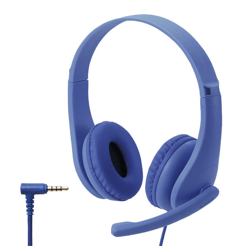 エレコム　ELECOM エレコム　ELECOM ヘッドセット こども専用 [φ3.5mmミニプラグ /両耳 /ヘッドバンドタイプ] HS-KD01TDBU ブルー HS-KD01TDBU ブルー
