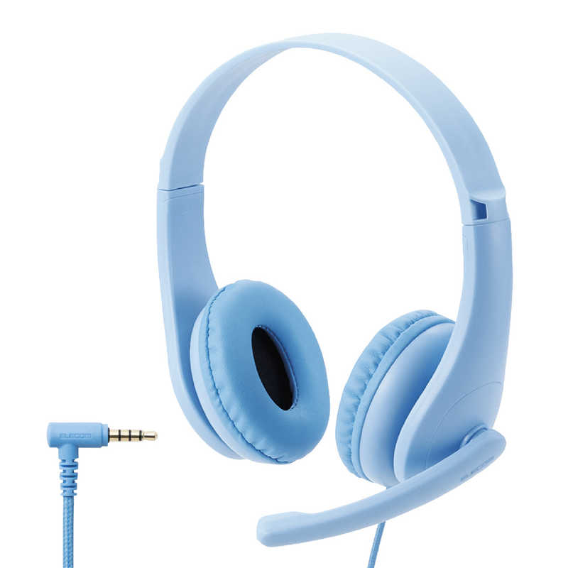 エレコム　ELECOM エレコム　ELECOM ヘッドセット こども専用 [φ3.5mmミニプラグ /両耳 /ヘッドバンドタイプ] HS-KD01TLBU ライトブルー HS-KD01TLBU ライトブルー
