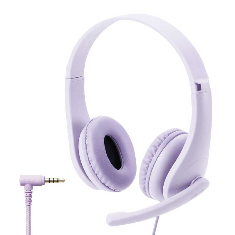 エレコム　ELECOM エレコム　ELECOM ヘッドセット こども専用 [φ3.5mmミニプラグ /両耳 /ヘッドバンドタイプ] HS-KD01TPL パープル HS-KD01TPL パープル
